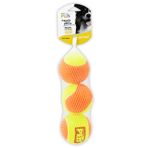 Juguete Pelotas de Tenis Bicolor Mediana 3Pz pelo3