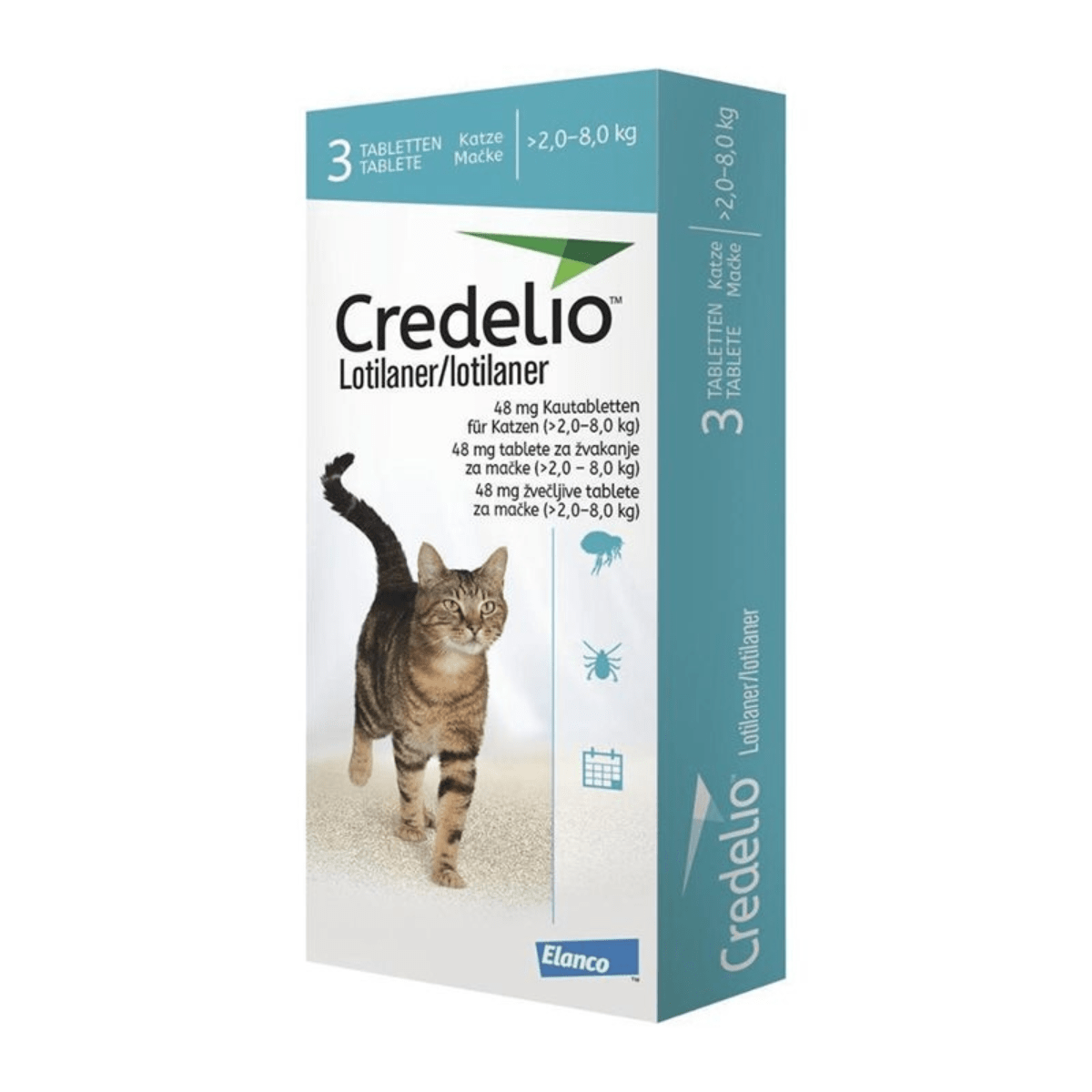 Credelio 2 a 8kg P/ Gato 48mg 3 Tabletas Credelio 2 a 8kg P/ Gato 48mg 3 Tabletas